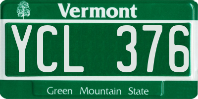VT license plate YCL376