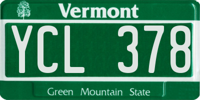 VT license plate YCL378