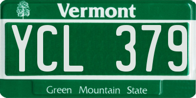 VT license plate YCL379