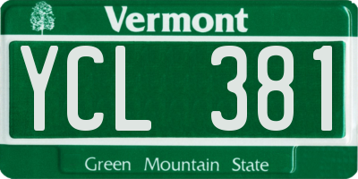 VT license plate YCL381