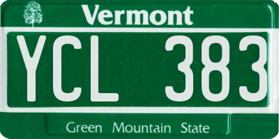 VT license plate YCL383