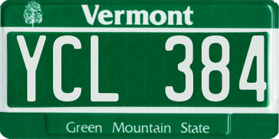VT license plate YCL384