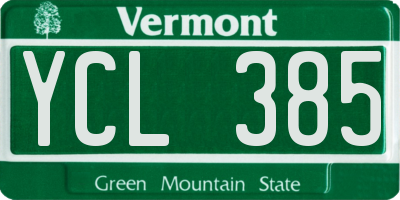 VT license plate YCL385
