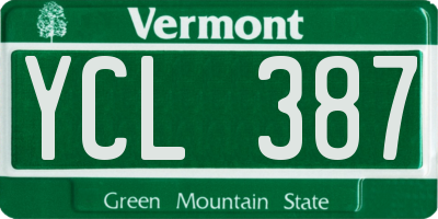 VT license plate YCL387
