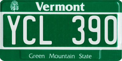 VT license plate YCL390