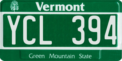 VT license plate YCL394