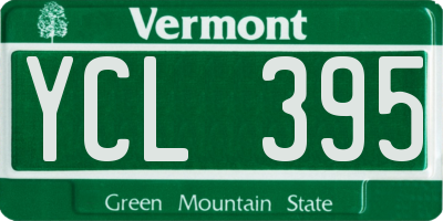 VT license plate YCL395