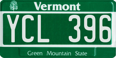 VT license plate YCL396