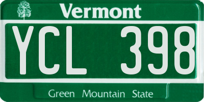 VT license plate YCL398