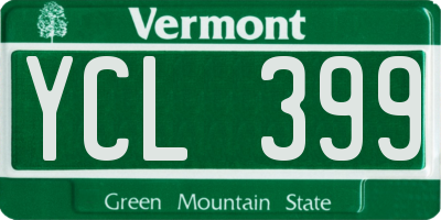 VT license plate YCL399