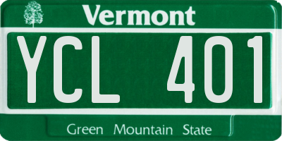 VT license plate YCL401