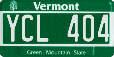 VT license plate YCL404