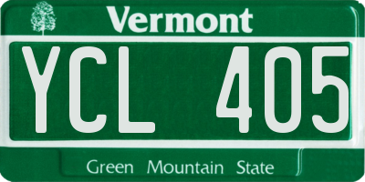 VT license plate YCL405