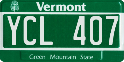 VT license plate YCL407