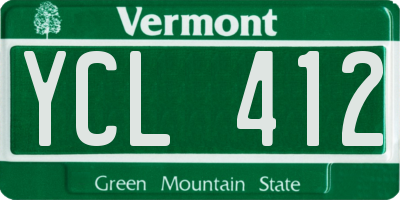 VT license plate YCL412