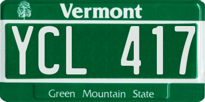 VT license plate YCL417