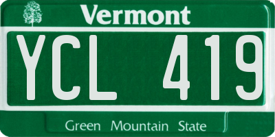 VT license plate YCL419