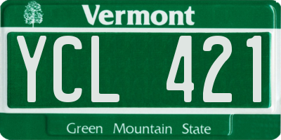 VT license plate YCL421
