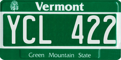 VT license plate YCL422