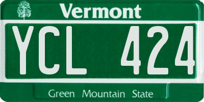 VT license plate YCL424