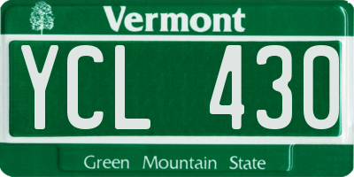 VT license plate YCL430
