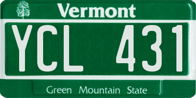 VT license plate YCL431