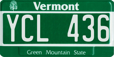 VT license plate YCL436
