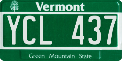 VT license plate YCL437