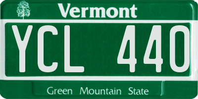VT license plate YCL440