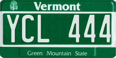 VT license plate YCL444