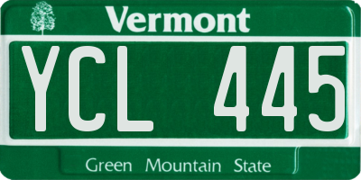 VT license plate YCL445