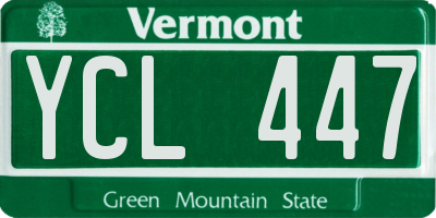 VT license plate YCL447