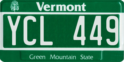 VT license plate YCL449