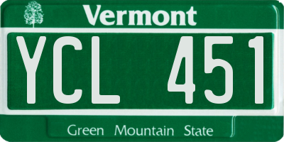 VT license plate YCL451