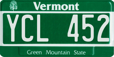 VT license plate YCL452