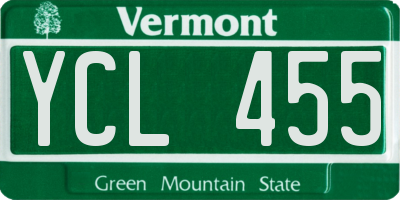 VT license plate YCL455