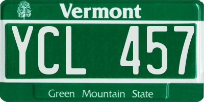 VT license plate YCL457