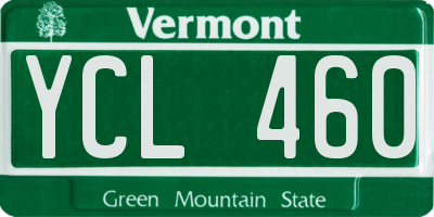 VT license plate YCL460