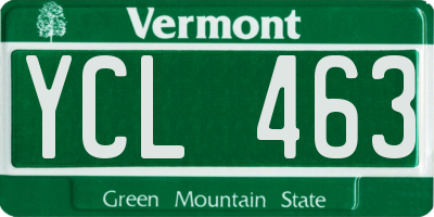 VT license plate YCL463