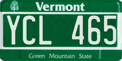 VT license plate YCL465