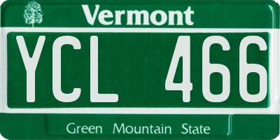 VT license plate YCL466