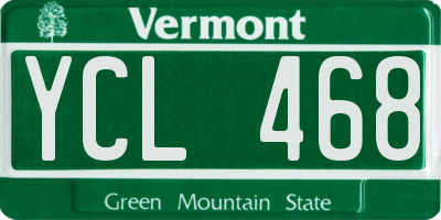 VT license plate YCL468