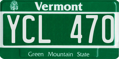 VT license plate YCL470
