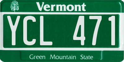 VT license plate YCL471