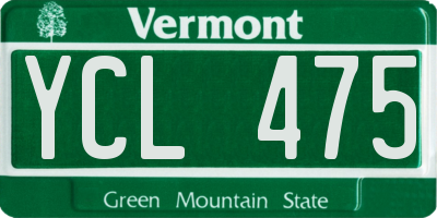 VT license plate YCL475