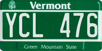 VT license plate YCL476
