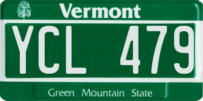 VT license plate YCL479