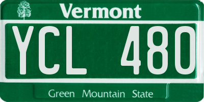 VT license plate YCL480