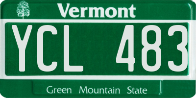 VT license plate YCL483