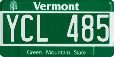 VT license plate YCL485